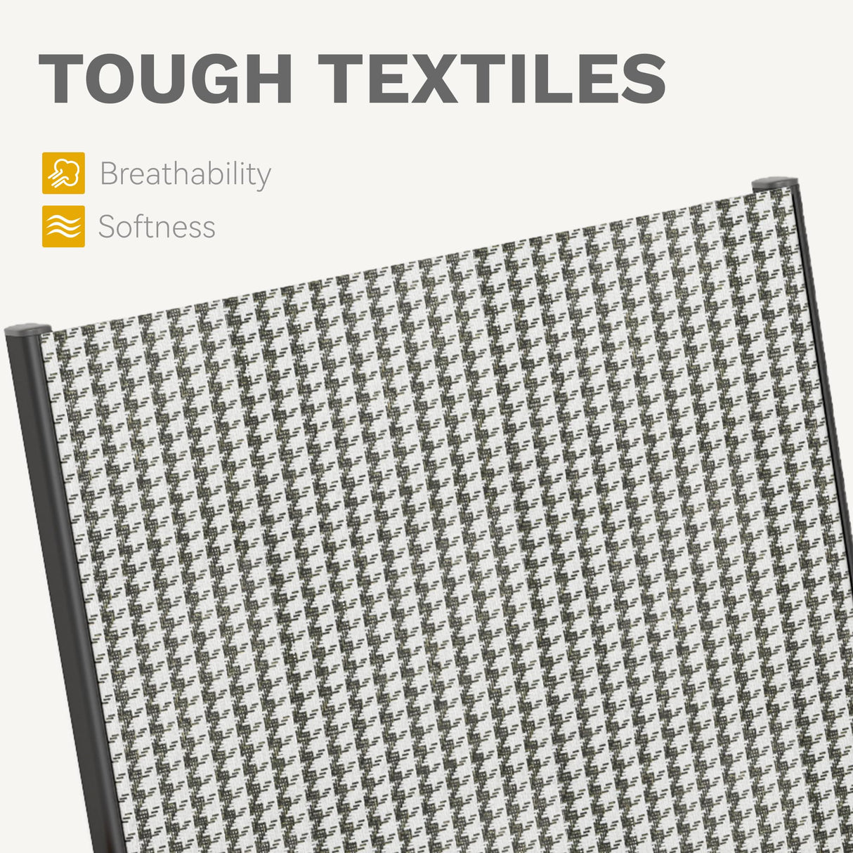 DWVO Stackable Patio Chairs Set of 2, All-Weather Patio Seating with Olefin Fabric and Faux Wood Armrests, Black & White Plaid Pattern DWVO