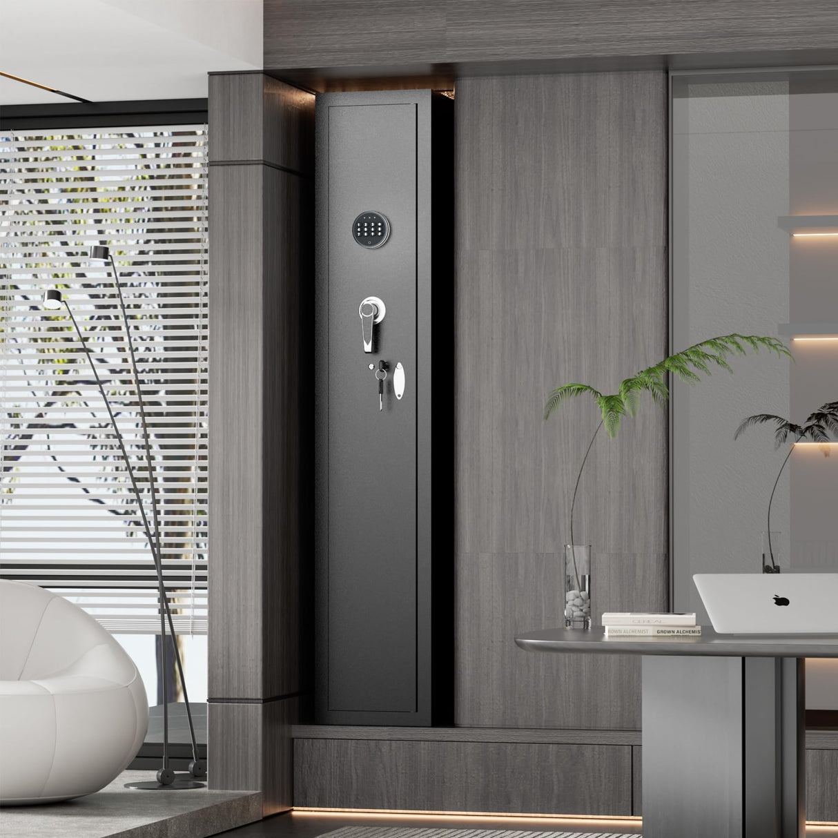 INTERGREAT 2-6 Gun Safe, Gun Cabinet for Rifles, Rifle Gun Safes for Home,Quick Access Rifle Safe with Digital Keypad INTERGREAT