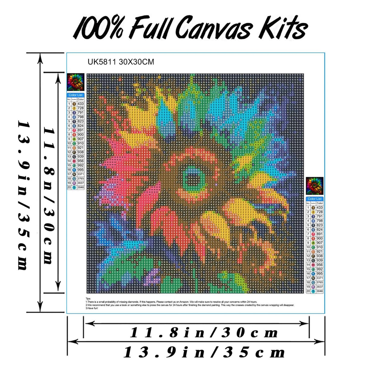 Hestarcul DIY Diamond Art Kits for Adults,5D Diamond Painting Kit for Beginner,Full Round Gem Art Paint by Diamond for Home Wall Decor,Gift for Girl. (Sunflower) Hestarcul