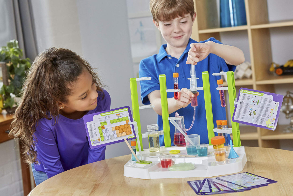 Thames & Kosmos Ooze Labs Chemistry Station Science Experiment Kit, 20 Non-Hazardous Experiments Including Safe Slime, Chromatography, Acids, Bases & More, Multi-Color Thames & Kosmos
