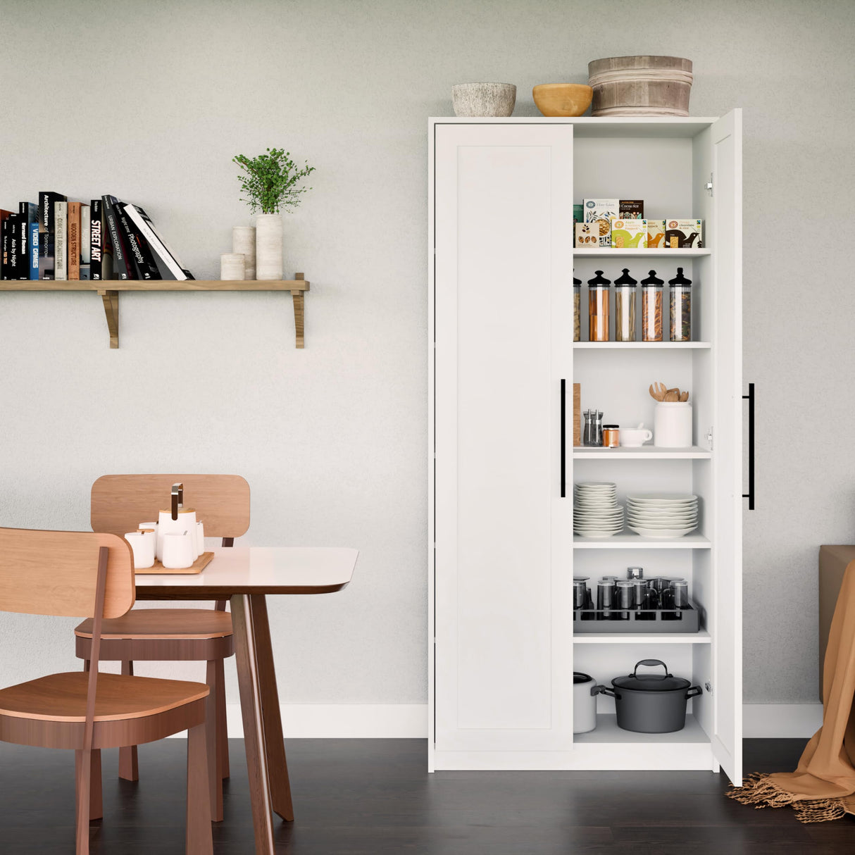 Elite Premium Tall Storage Cabinet by Prepac - White, 72" H, 5 Shelves, Versatile Kitchen & Bathroom Use Prepac