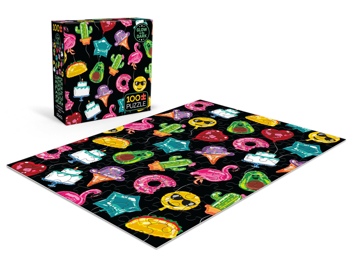 Ceaco - Glow in The Dark - Bountiful Balloons - 100 Piece Jigsaw Puzzle Ceaco