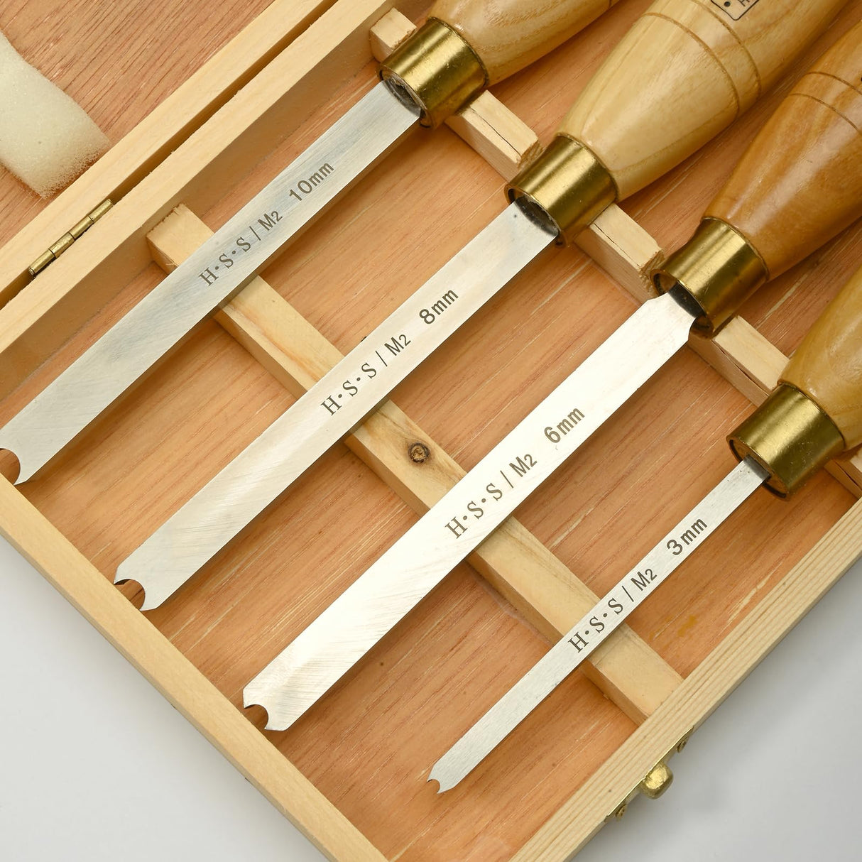 PSI Woodworking LCBEAD4 Lathe Woodturning 4pc Bead Cutting HSS Chisel Set PSI Woodworking