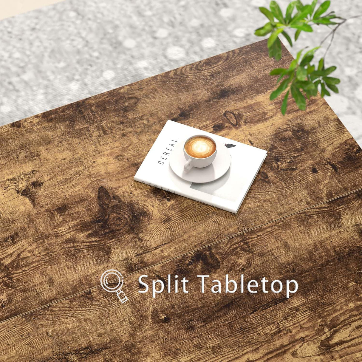 FOLUBAN Modern Coffee Table, Square Center Table for Living Room, Industrial Rustic Wood and Metal Cocktail Tea Table, 31.5 Inch, Brown FOLUBAN