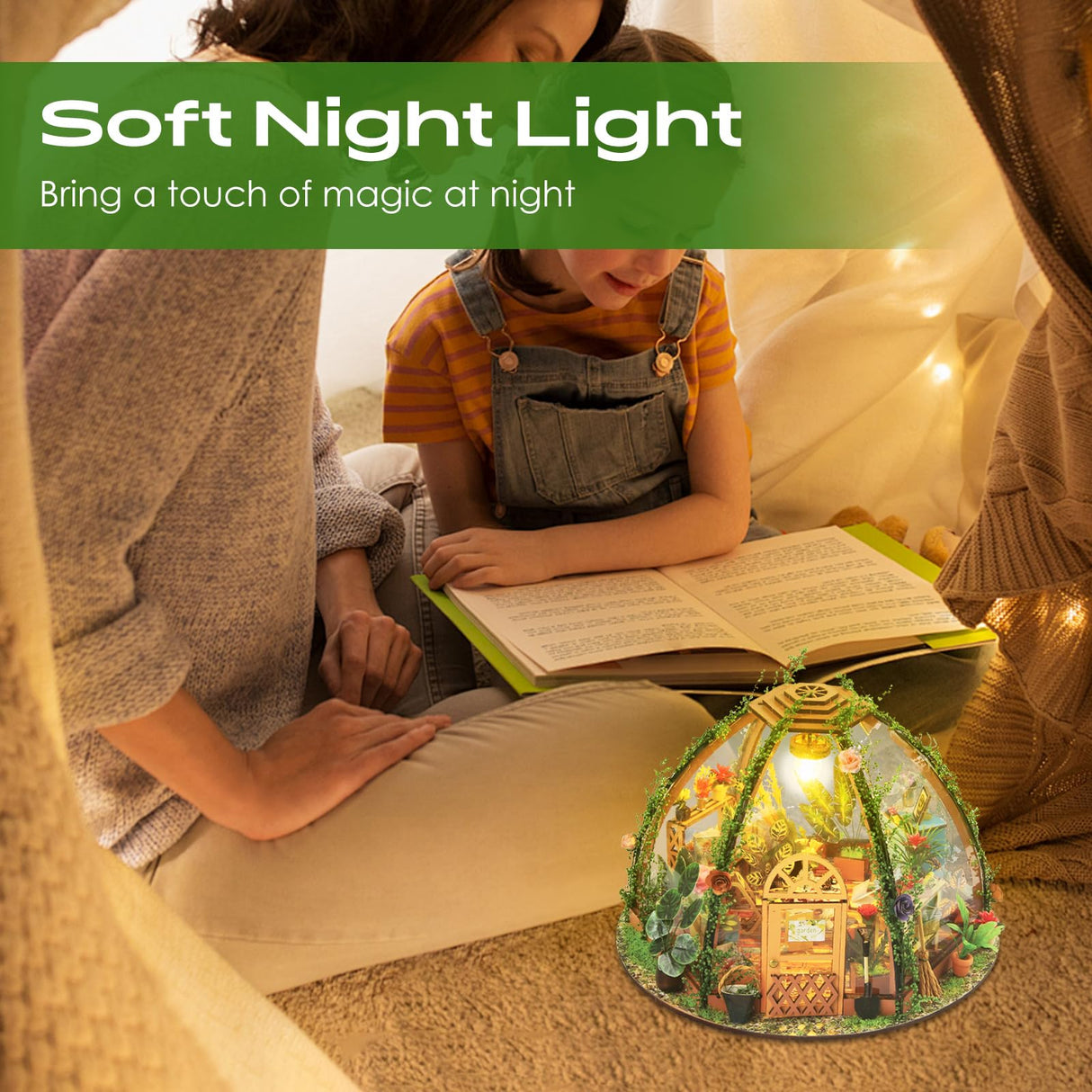 Taimimy DIY Miniature House Kit,Miniature Building Kits,Wooden Greenhouse Miniature Kit with Furniture & LED,Mini House Making Kit for Adults,Hobby Craft Home Decor Birthday Gifts Taimimy