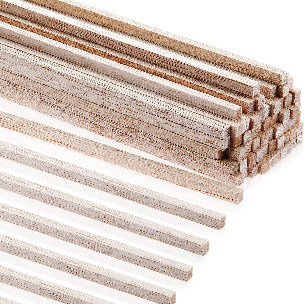 Timtin Balsa Wood Sticks 1/4 x 1/4 x 12 Inch Hardwood Square Dowels Rods Unfinished Wooden Strips for Crafts DIY Projects Models Making Supplies(225 Pieces) Timtin