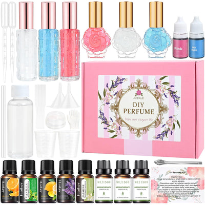 JUYRLE Perfume Making Kit- 37Pcs DIY Perfume Making Kits for Women, Make Your Own Scent with Essential Oil, Bottle, Fragrance Set, Fragrance Birthday Gifts Sets for Women Girls