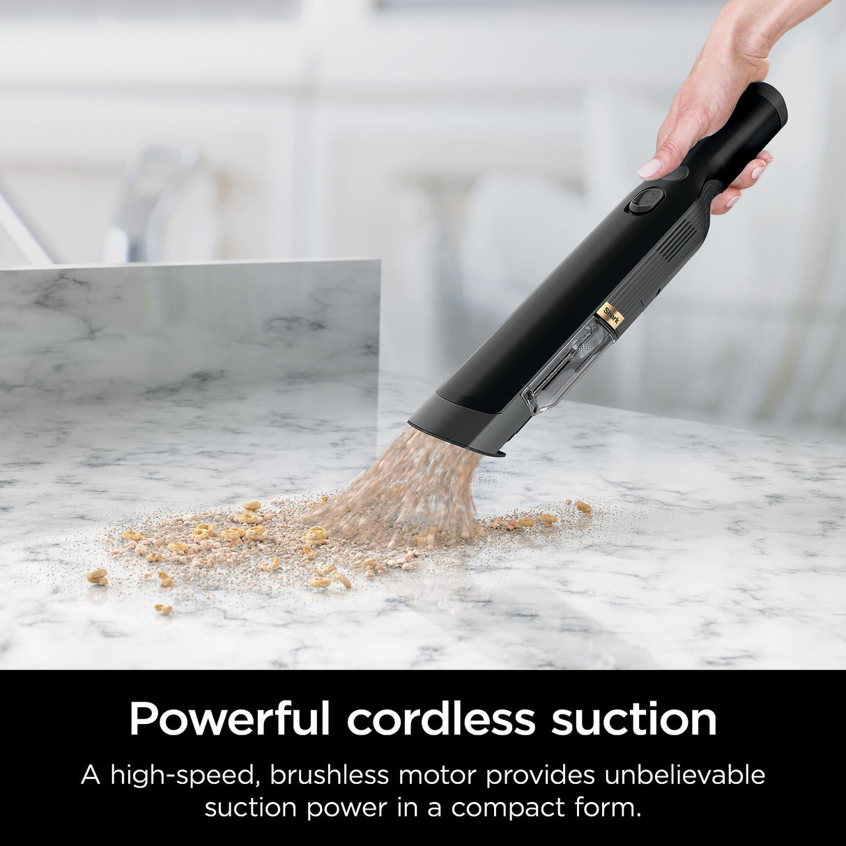 Shark WV201BK WANDVAC Cordless Hand Vac, Lightweight & Portable at 1.4 lbs. with Powerful Suction, Charging Dock, One-Touch Empty for Car & Home,Mattress,Duster Crevice Tool Included,Black(Pack of 1) Shark