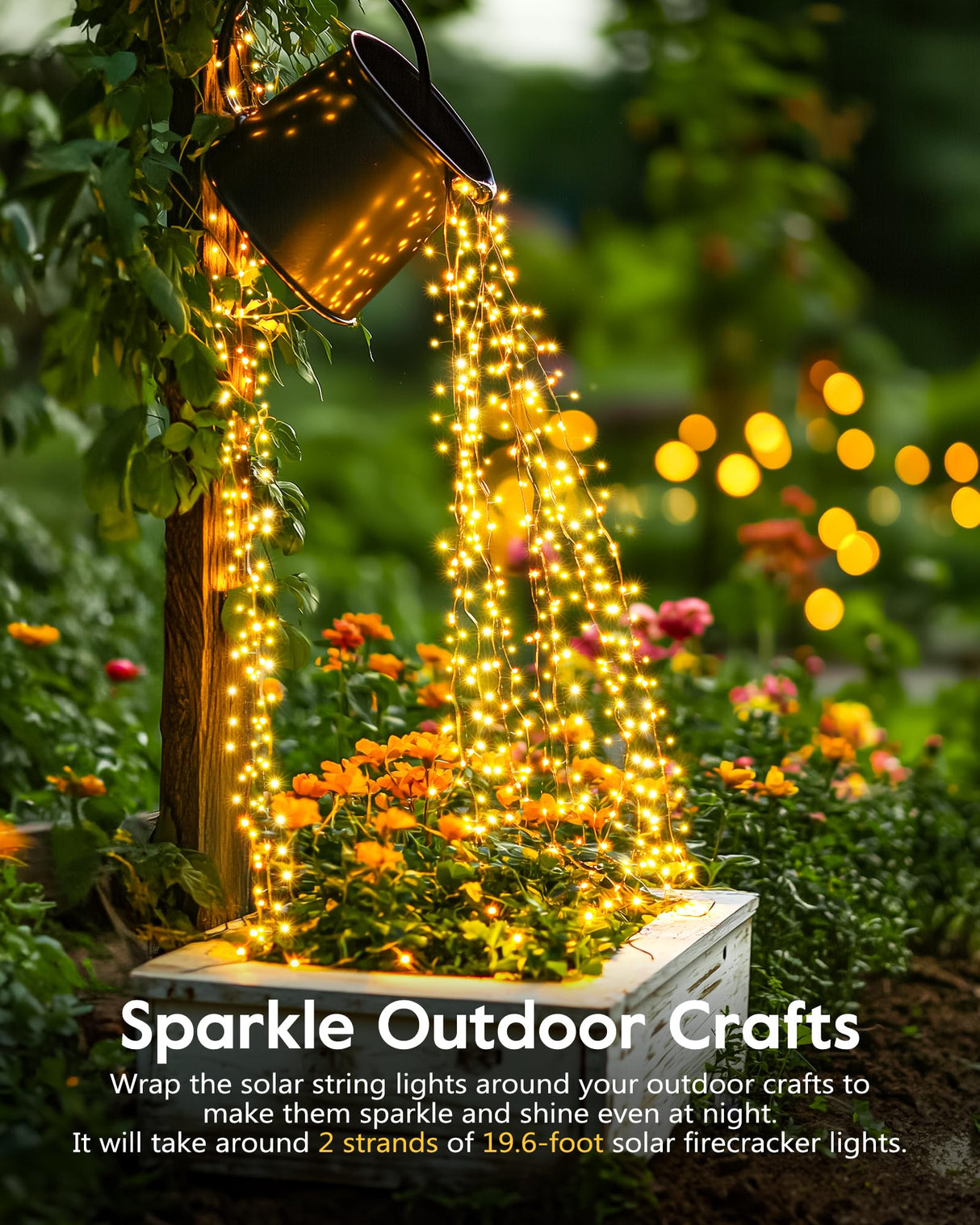 Brightown Outdoor Waterproof, 9.8Ft 120 LED String Lights, 8 Modes Firecracker Fairy Lights for Patio Balcony Wedding Christmas Decor (Warm White) Brightown