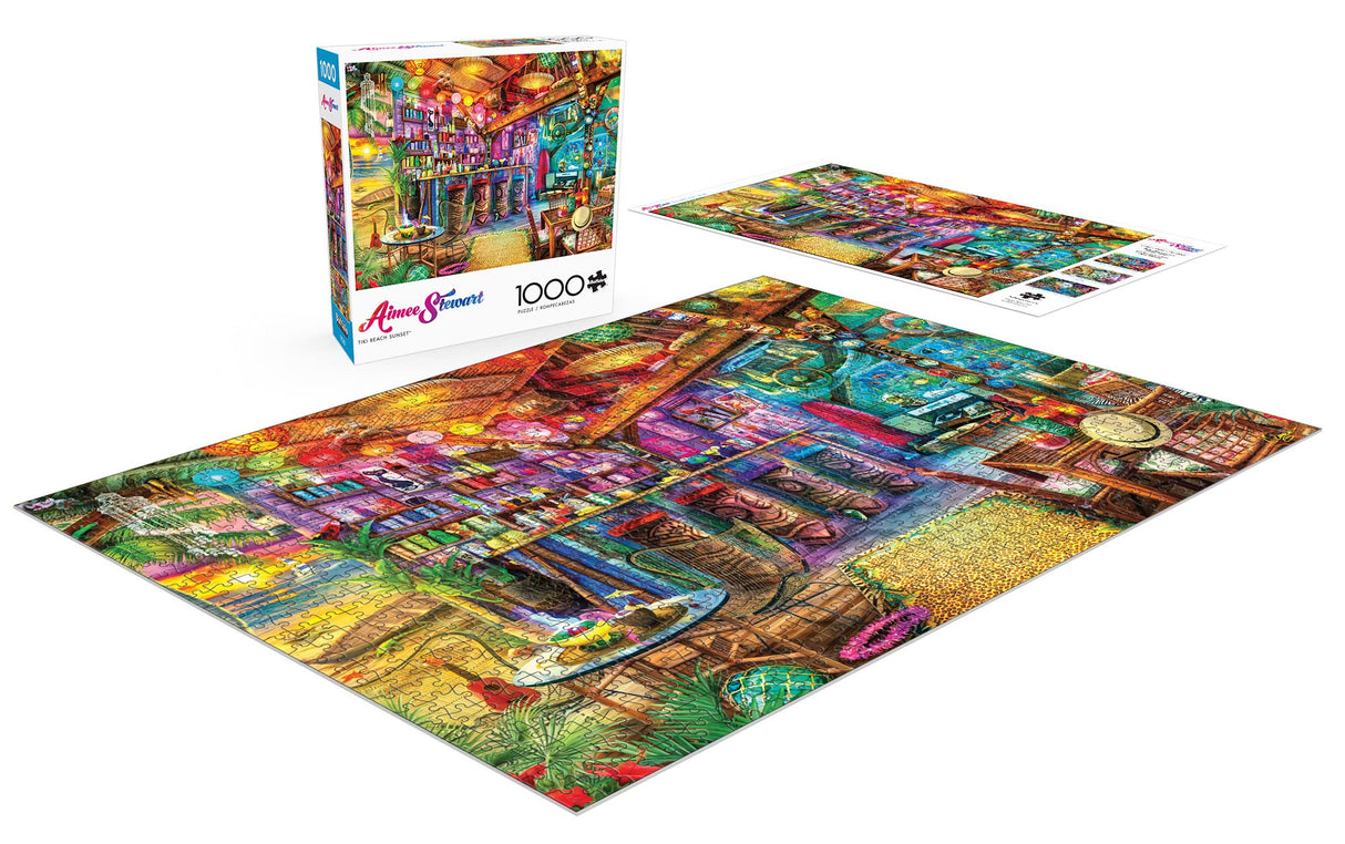 Buffalo Games - Aimee Stewart - Tiki Beach Sunset - 1000 Piece Jigsaw Puzzle Buffalo Games