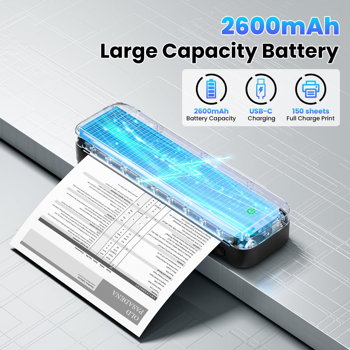 Phomemo Portable Printers Wireless for Travel, M832 Inkless Bluetooth Thermal Printer Support 8.5'' x 11'' US Letter & A4 Size, Compatible with iPhone Android Laptop for Mobile Office Home, with Case Phomemo