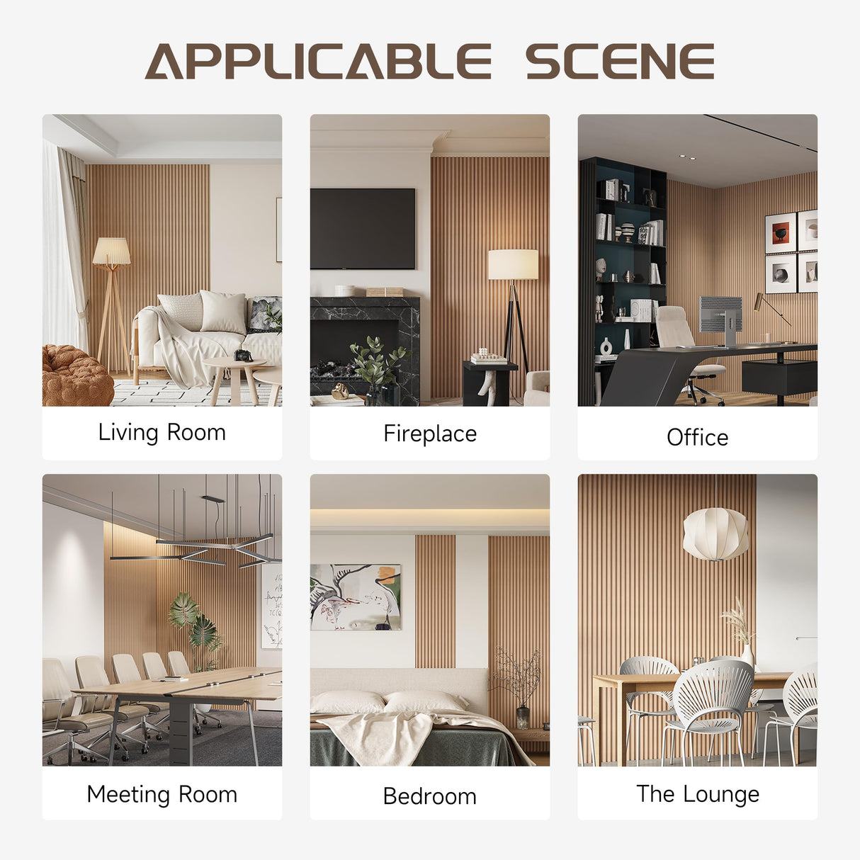 POHARE WPC Slat Wall Panels, 8 Pack Accent Slat Wood Slats for Wall and Ceilings, Acoustic Panels for Interior Wall Modern Décor, Oak, 95 x 6 in POHARE
