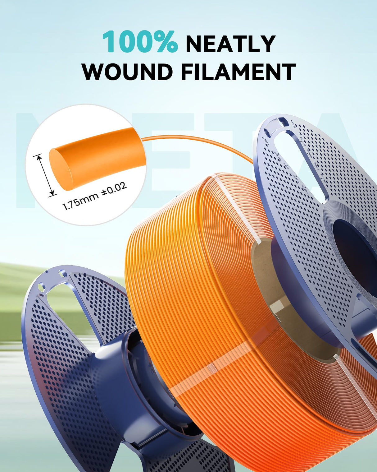 SUNLU PLA 3D Printer Filament Bundle, Muticolor PLA Meta Filament Bundle 1.75mm, Fast Printing, Individually Vacuum Packed, 250G Spool, 8 Rolls, Black+White+Grey+Blue+Green+Red+Pink+Yellow SUNLU