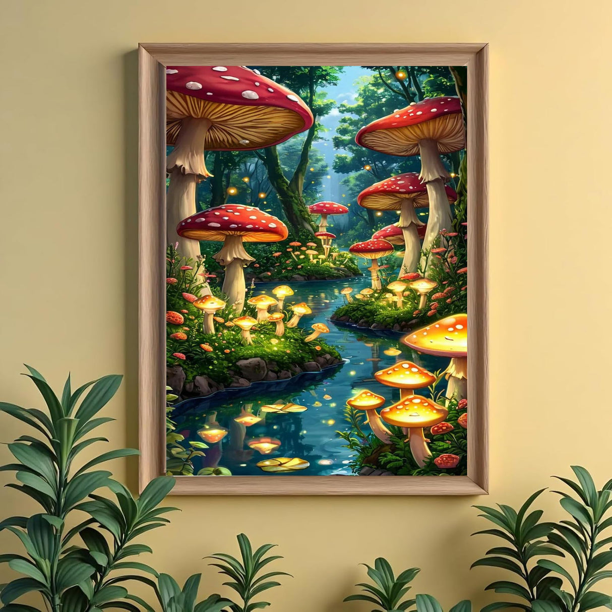 Enchanted Mushroom Diamond Art Kits for Adults, DIY 5D Diamond Painting Kits for Beginners, Round Full Drill Diamond Dots Paintings,Diamonds Pictures Gem Art for Adults Crafts Home Decor 12x16 Inch WGSMGL