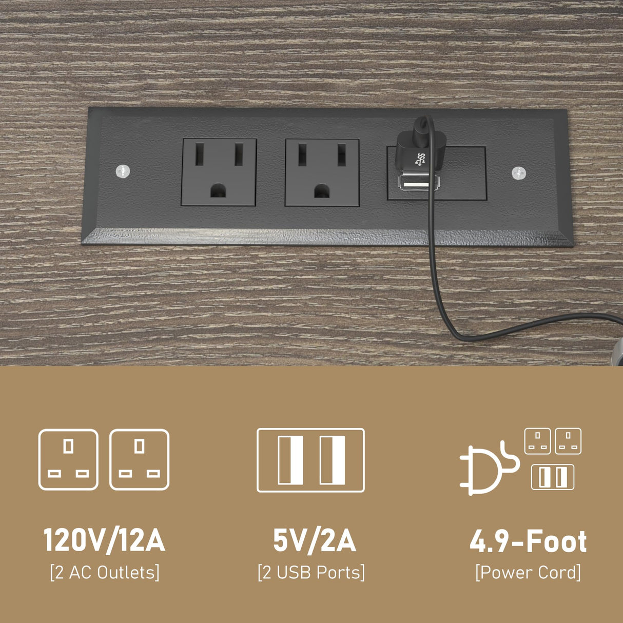 Hlivelood Farmhouse LED Nightstand Set of 2 with Charging Station, Rustic End Table with Barn Door & Storage Shelf, Bedside Table for Bedroom, Living Room, Grey Hlivelood