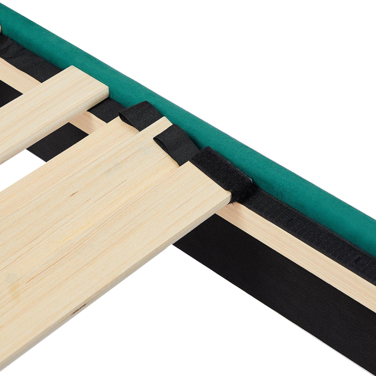 VECELO Twin Upholstered Platform Bed Frame for Kids,Girls,Boys,with Tufted Adjustable Headboard/Mattress Foundation/Wood Slat Support,Easy Assembly,Dark Green VECELO