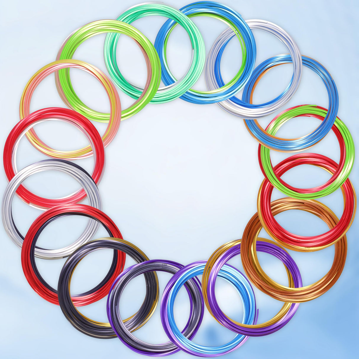 MIKA3D 2 Dual Color in 1 Silk PLA Filament Refill Sample Pack, 16 Different Dual Color Silk PLA, Each 4 Meter Length, Total 64m Silk Shiny Dual Color PLA 3D Printer 3D Pen Filament MIKA3D