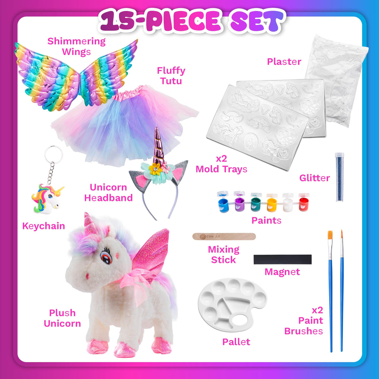 Greenbo Unicorns Toys for Girls Age 4-6 - Includes Multifunctional Unicorn Gifts, Painting Kit Crafts for Kids, and Unicorn Dress - Fun and Engaging Birthday Gifts for Girls Ages 3, 4, 5, 6, and Up Greenbo