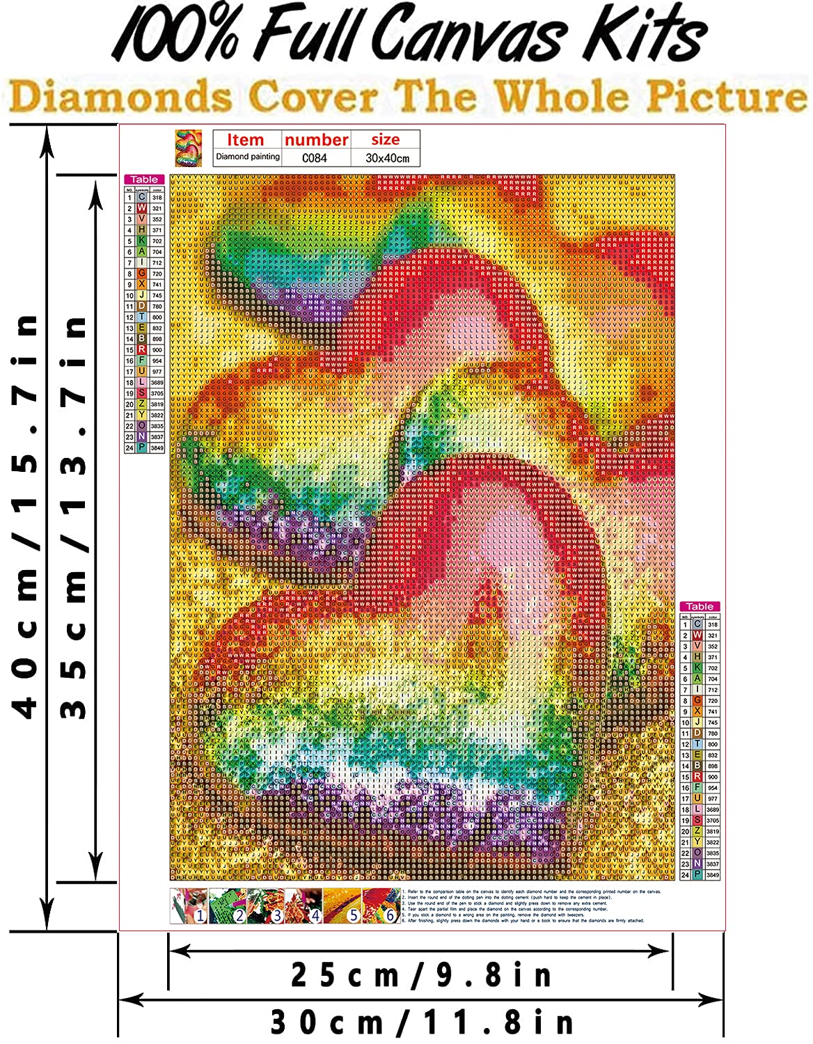 SaxSauly DIY 5D Diamond Painting Heart Stone by Numbers Kits for Adult and Kids,Round Full Drill Crystal Rhinestone Embroidery Cross Stitch Arts Craft Canvas for Home Wall Decor.(12X16in/30X40cm) SaxSauly