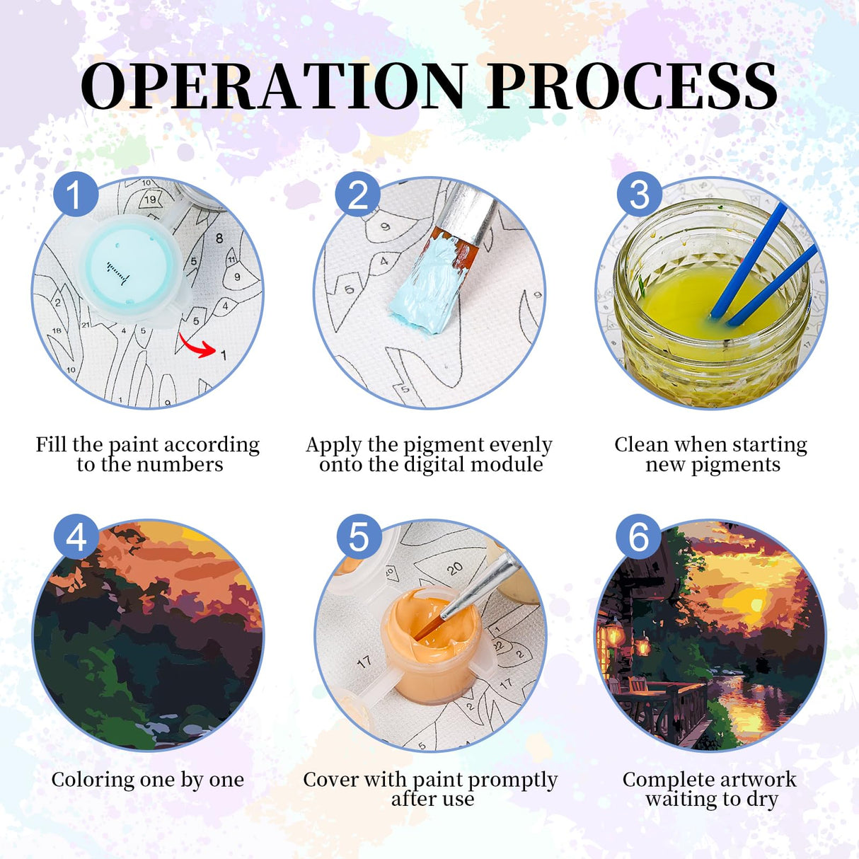 Paint by Numbers Kit for Adults - Sunset Cabin Adult Paint by Number Kits on Canvas Without Frame for Beginner, Stream Landscape Oil Painting by Numbers Kit for Gift Home Wall Decor 16x20 Inch Camocin