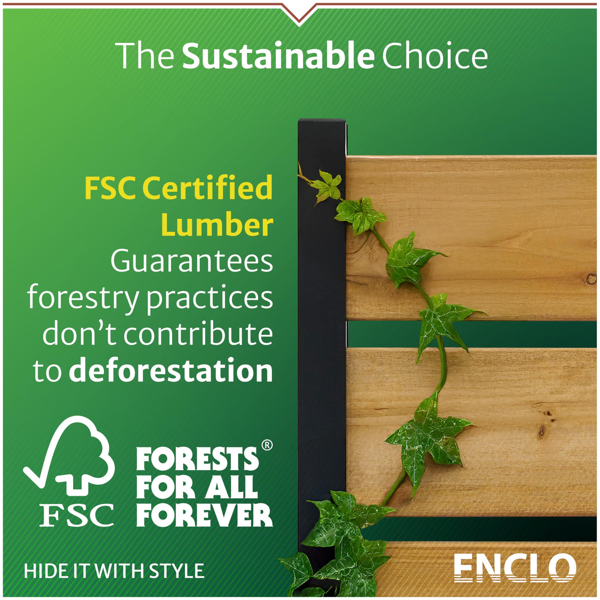 4 ft H x 3.5 ft W x 1.2 ft L Enclo Wood Privacy Screen with Planter Box, Raised Garden Bed with Trellis for Climbing Plants Outdoor, Privacy Planter for Patio, Balcony or Deck, Tacoma Charcoal EC18048 Enclo Privacy Screens