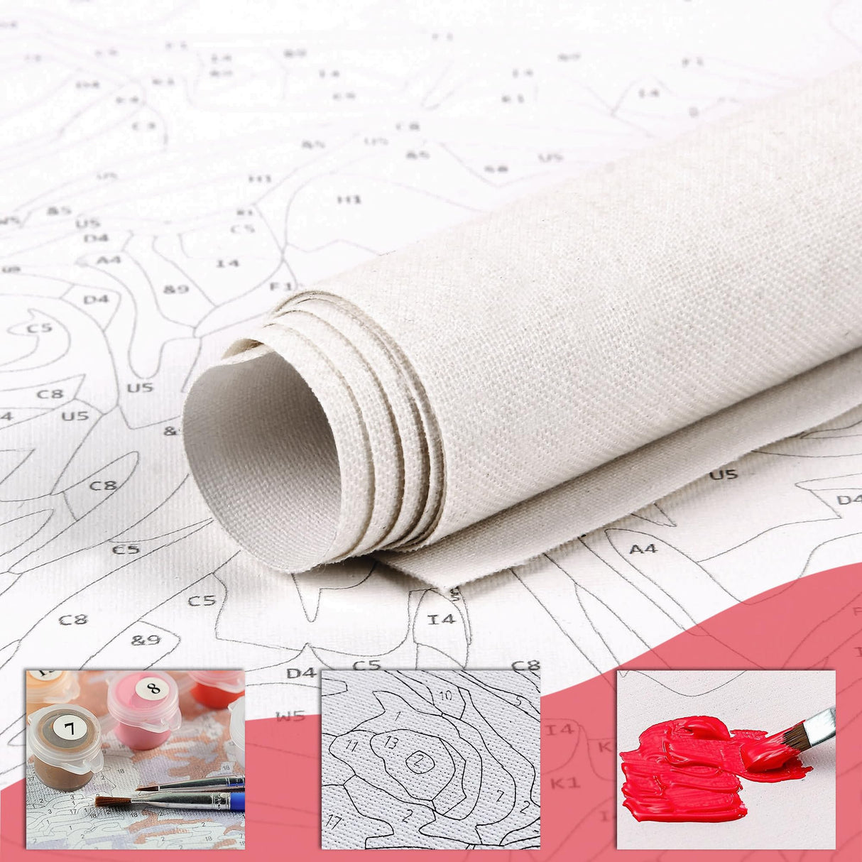 SKRYUIE Paint by Numbers Elephant for Adults, Acrylic Oil Painting by Numbers Kits for Beginner with Paintbrushes Brushes Art Crafts Canvas for Home Decor 16x20 inch / 40x50 cm B43281 SKRYUIE