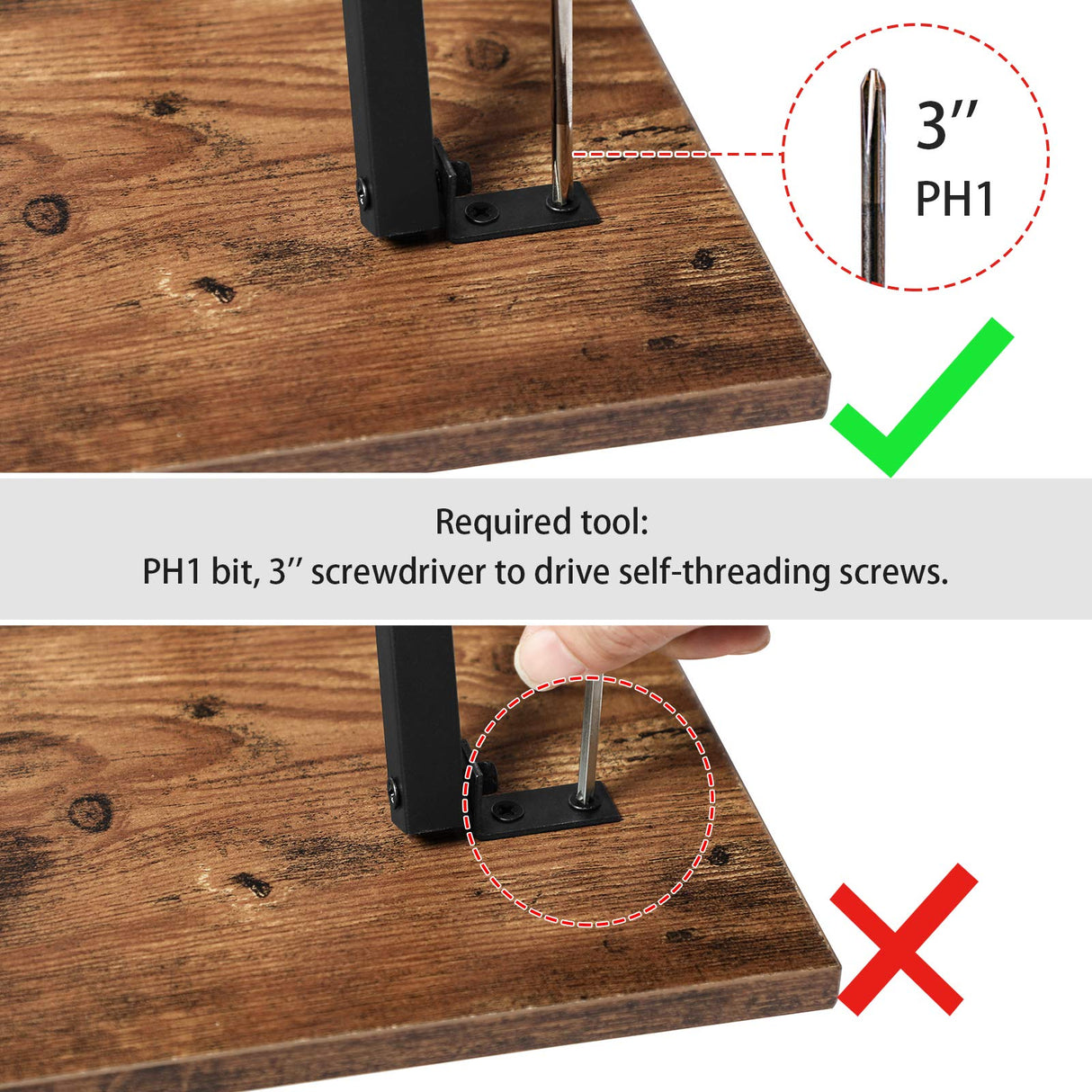 HOOBRO Folding TV Tray Tables, Set of 2 Side Table for Small Space, Industrial Snack Tables for Eating at Couch, Stable Metal Frame, Easy Assembly, Space Saving, Rustic Brown and Black BF25BZ01 HOOBRO