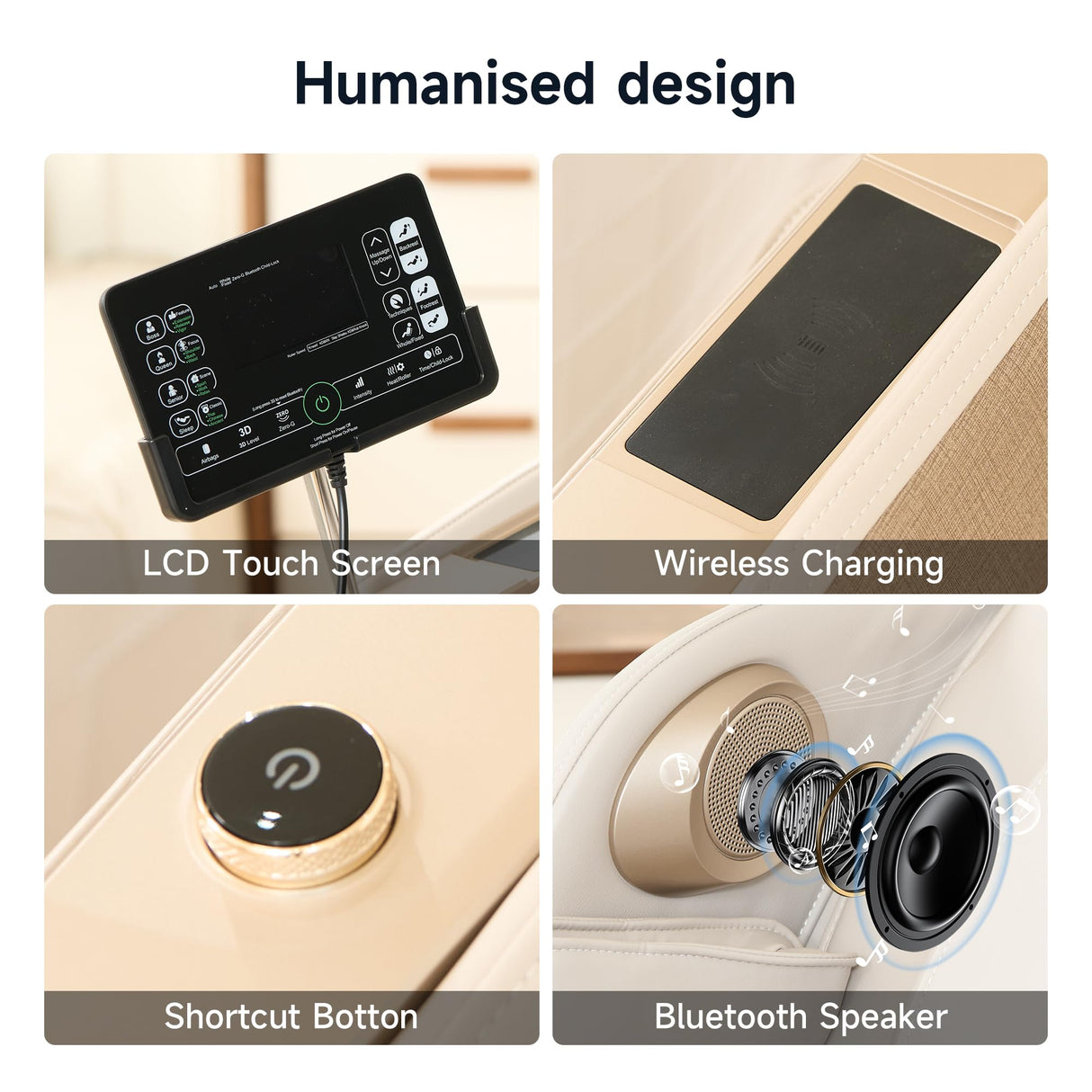 Real Relax 4D Massage Chair Full Body, Zero Gravity Recliner with 16 Auto Modes, Thai Stretch, Body Scan, Bluetooth Speaker, Heating, Foot Massage and Shortcut Button, PS5100 Khaki Real Relax