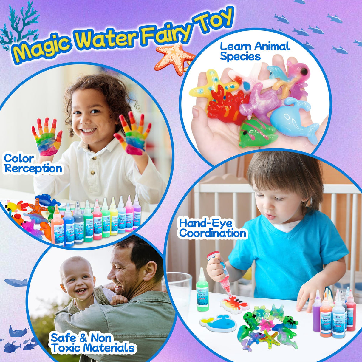 116PCS Magic Glow-in-The-Dark Gel Water Fairy Toy, Aqua DIY Elf Set with 18 Shape Molds, 100ml Gels, Water Squishy Kit, Make 150+ Water Animals,Christmas Birthday Gift, Arts Crafts STEM Kit for Kid Craft Spot!