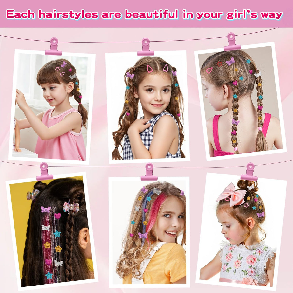 Hair Gem Stamper Kit for Girls, Pluspace Hair Gems for Girls with 600 Hair Glitter Patch, No-Glue Hairstyle Design Art Crafts, Hair Bedazzler Tool Reusable Princess Hair Accessories Gift for Kids 6-15 Pluspace