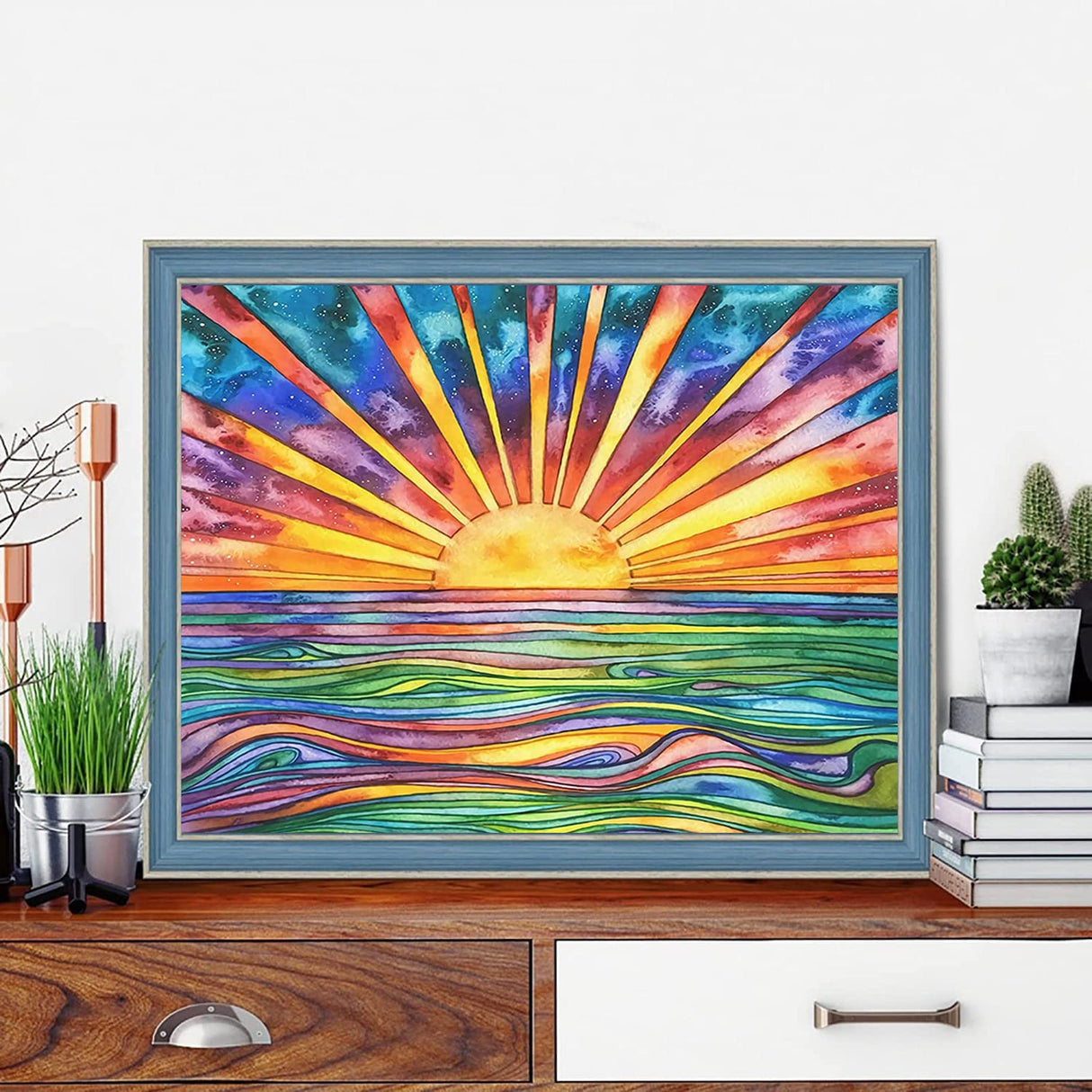 GemZono Diamond Painting Kits for Adults DIY 5D Diamond Art Paint with Round Diamonds Full Drill Sunrise Art Painting Kit for Home Wall Decor Gifts(12x16inch/30×40cm) GemZono
