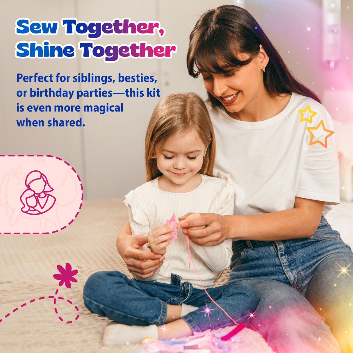 Pinwheel Crafts Beginner Sewing Kit for Kids Ages 5 6 7 8-12+ - Make Your Own Unicorn Purse Kids Sewing Kit - Play & Learn to Sew Craft Box, Girls & Boys Birthday Gifts Pinwheel Crafts