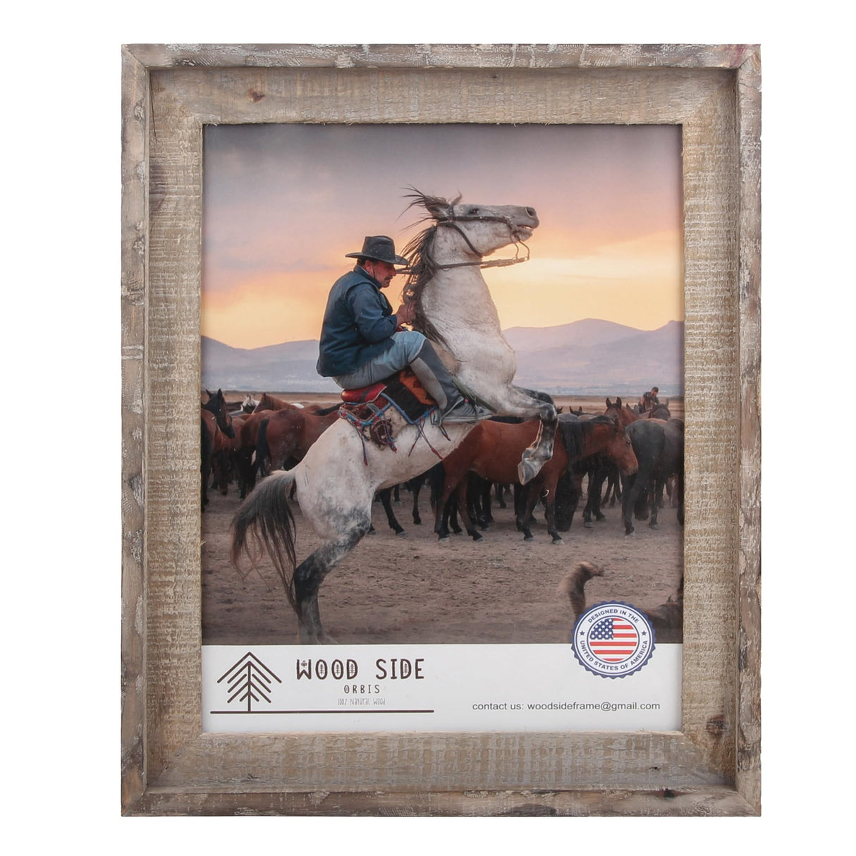 Rustic Barnwood Picture Frames 18x24 - Natural Reclaimed Wood Wall Hanging - Handcrafted Vintage Distressed, 1 3/4" Frame Width WOOD SIDE ORBIS