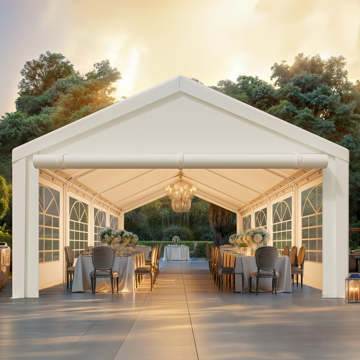 YITAHOME 13x26 ft Party Tent Outdoor Wedding Event Shelters Heavy Duty Upgraded Galvanized Canopy with Large White Roof, Removable Sidewalls & 2 Storage Bags YITAHOME