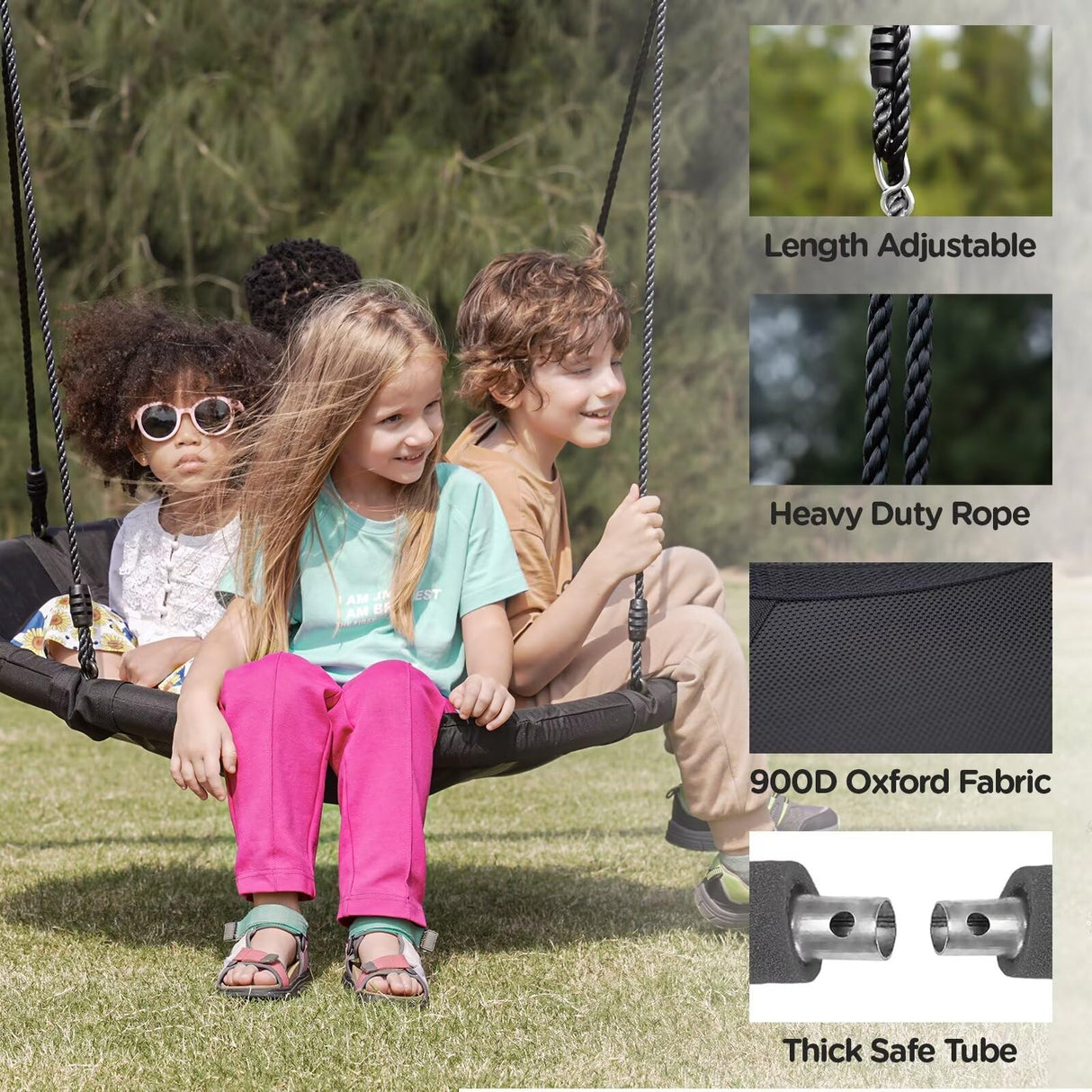 Dolphin Playground DIY Swing Sets for Backyard, Wooden Playground Sets for Backyards with Saucer Swing and Belt Swing, Kids Outdoor Play Equipment, Outdoor Playset for Any Swing Replacements DOLPHIN PLAYGROUND T