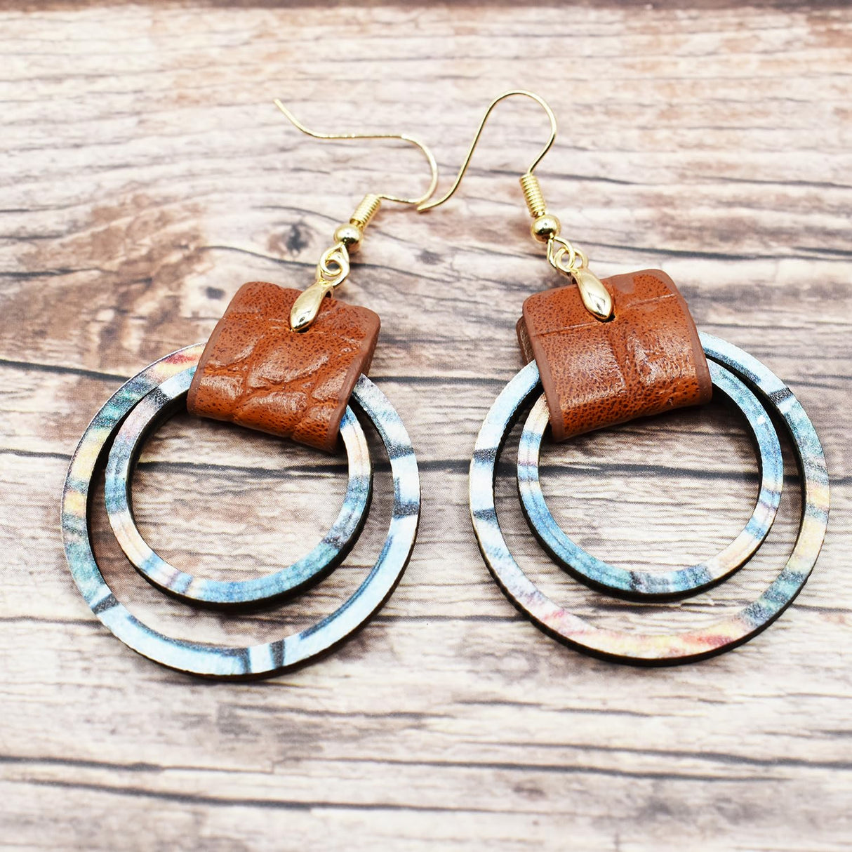 Boho Earrings, Gray Teardrop Earrings, Flower Earrings, Dangle Ethnic Earrings for Women, Handmade Bohemian Trendy Boho Vintage Jewelry PUSOMU