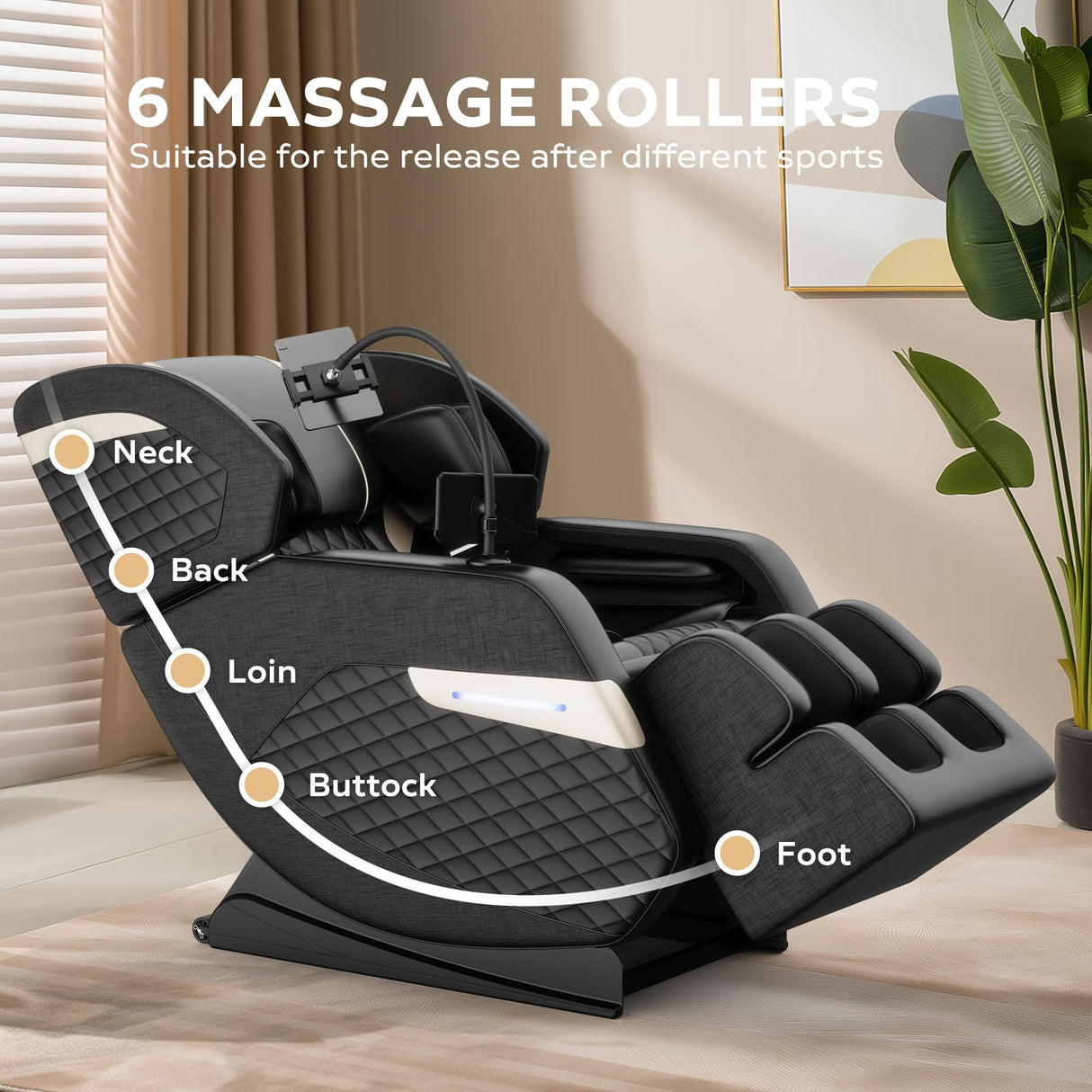Zero Gravity Massage Chair Full Body Shiatsu Massage Chair Recliner with Heat, Air Pressure Massage, Foot Rollers, Bluetooth Speaker, Touch Screen, Luxury Home Relaxation Back Fatigue Pain Relief VUYSUYVY