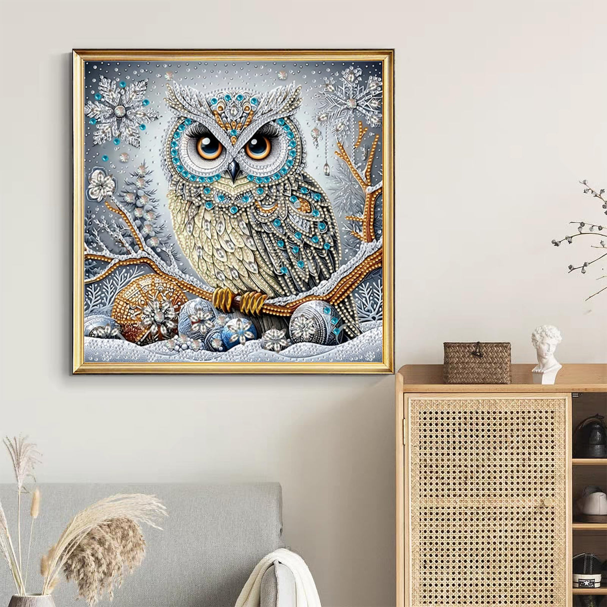 SuuTang 5D Special Shape Owl Diamond Art Painting Kits for Adults, Crystal Rhinestones Diamond Painting, Gem Art Diamond Dots Crafts for Beginners DIY, Home Wall Christmas Decor Gift, 12x12inch SuuTang