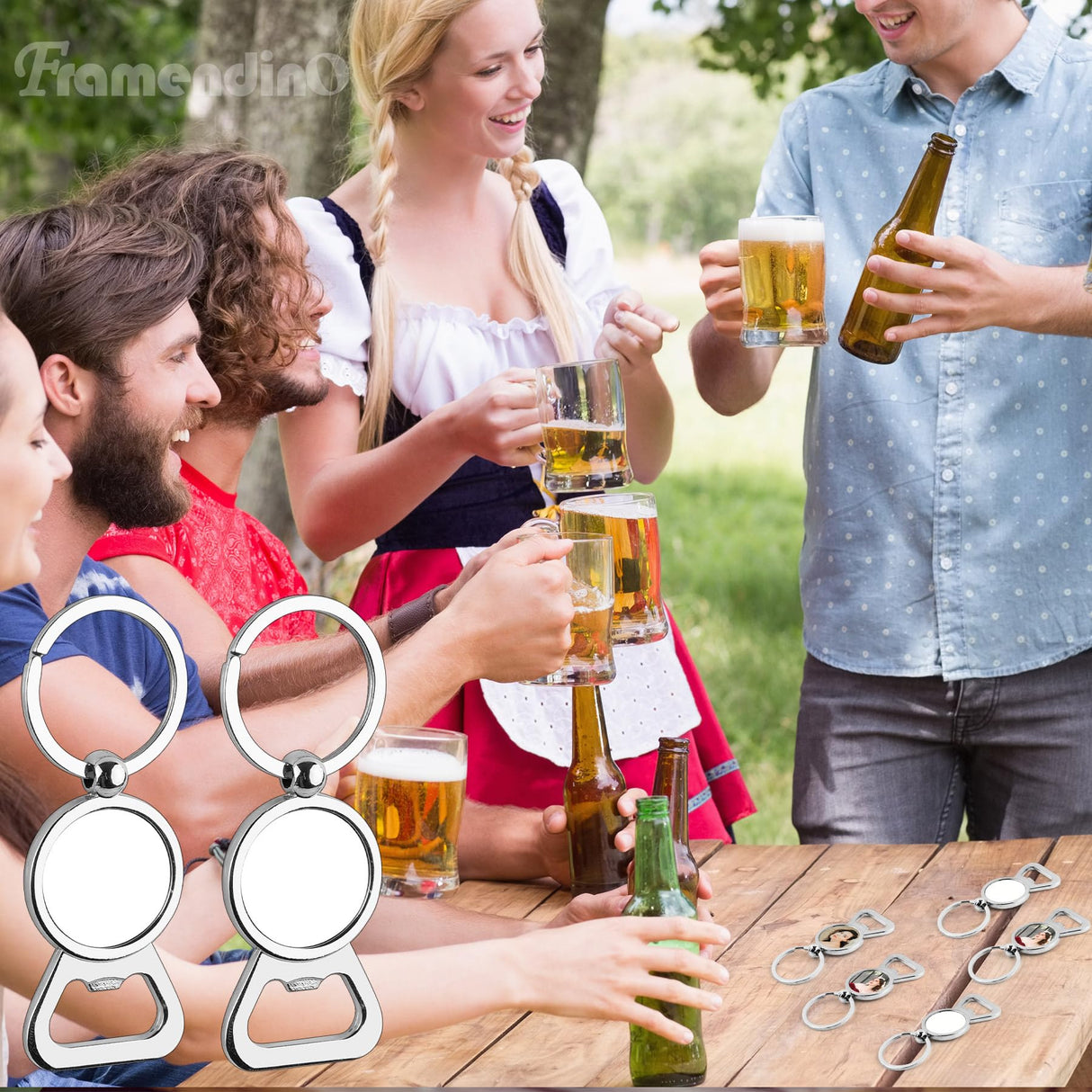 Framendino, 10 Pack Sublimation Blanks Keychains Bottle Opener Blank Key Rings Aluminum Heat Transfer Rectangle Sublimation Keychains Framendino