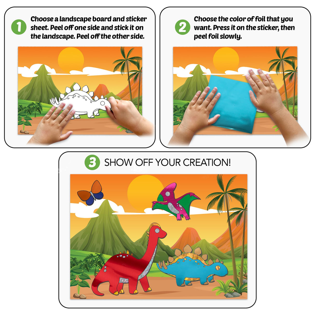 ArtCreativity Foil Art Kit for Kids - 220 Piece Crafts Set - 90 Foil Sheets, 10 Backgrounds, 100 Foam Stickers, 20 Googly Eyes - Mess-Free Foil Fun Art for Kids, Boys and Girls Ages 4, 6, 8, 10, 12 ArtCreativity