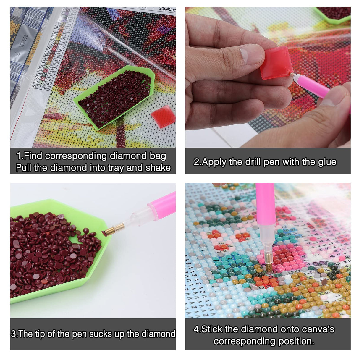 abcGoodefg Diamond Art Paintings Kit 6 Packs, DIY 5D Diamond Art Kits for Adults Landscape Set Round Full Drill Paint by Diamonds, 12x16 inch abcGoodefg