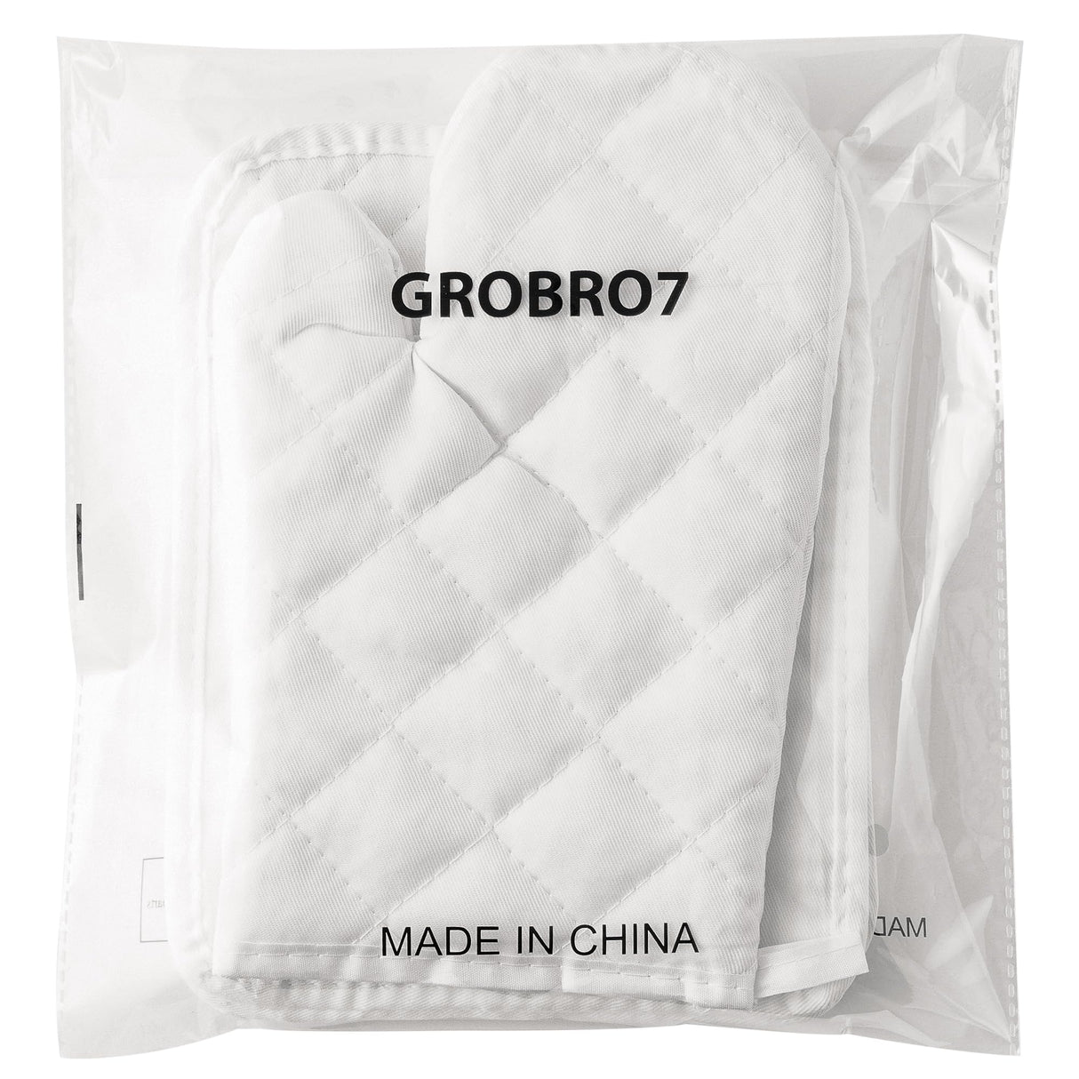 GROBRO7 6Pcs Cotton Oven Mitts and Pot Holders Set Heat Resistant Hot Pads Machine Washable BBQ Gloves with Hanging Loop Durable Pocket Pot Holder for Kitchen Baking Grilling Cooking White GROBRO7