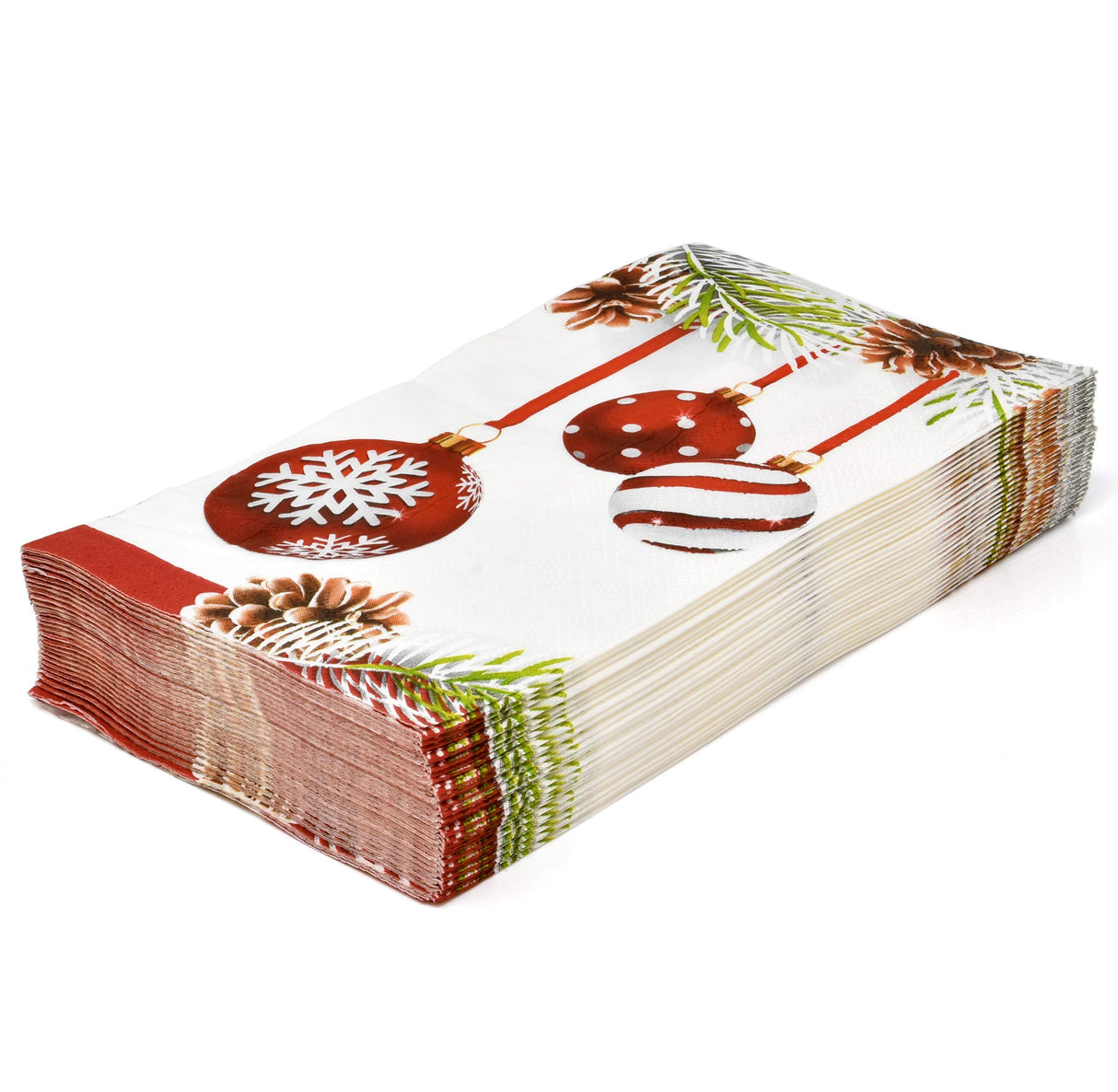 Gift Boutique 100 Christmas Ornament Guest Napkins Disposable Paper Decorative Elegant Xmas Dinner Hand Napkin For Home Kitchen Bathroom Wedding Holiday Decor Gift Boutique