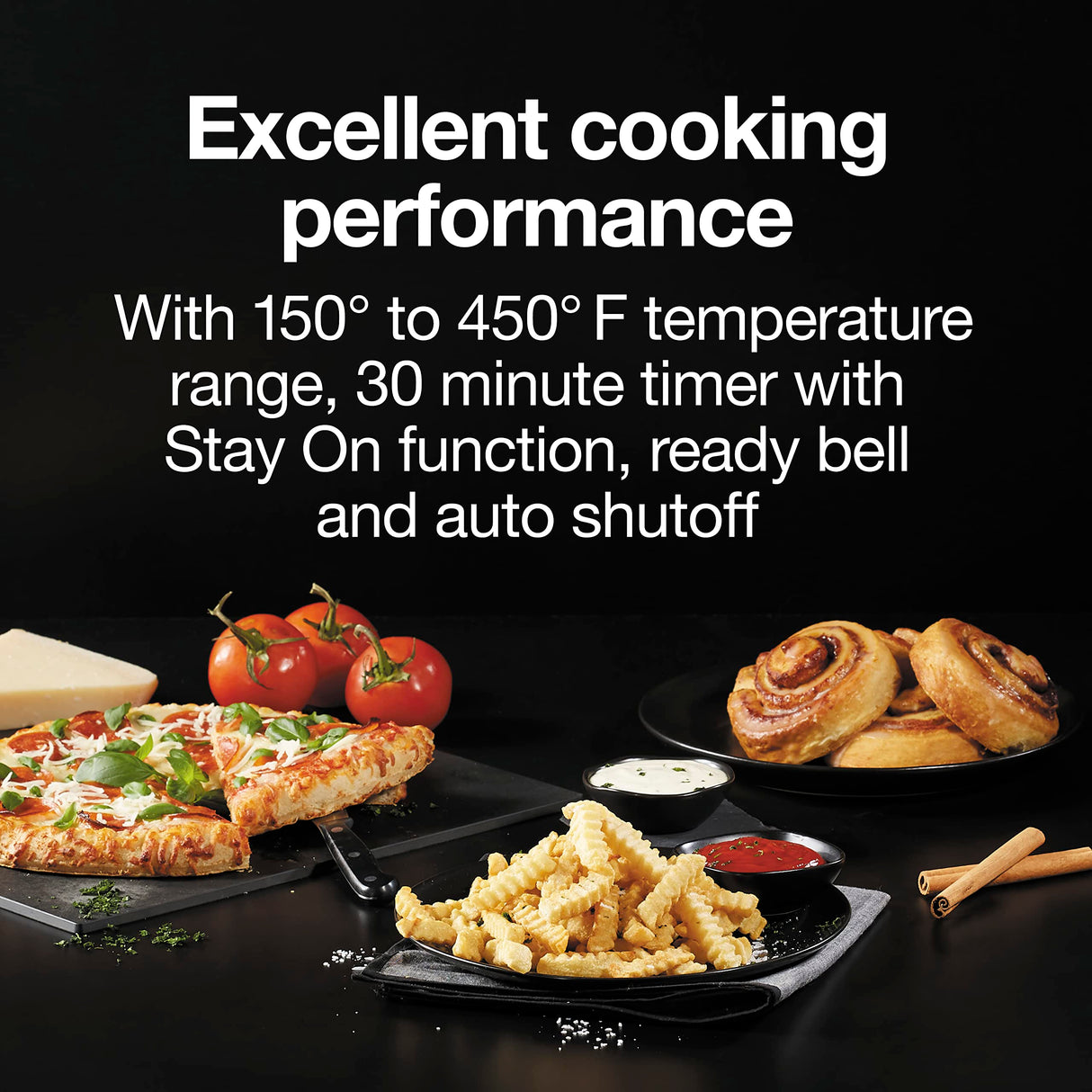 Proctor Silex Simply-Crisp Toaster Oven Air Fryer Combo with 4 Functions Including Convection, Bake & Broil, Fits 6 Slices or 12” Pizza, Auto Shutoff, Black (31275) Proctor Silex