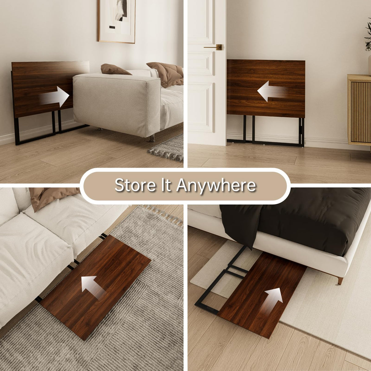 alawooder Folding Desk 40 Inch - Small Foldable Desk for Small Space Minimalist, Space Saving Collapsible Compact Desk Portable Table for Craft, Writing, Study and Work (No Assembly Required) alawooder