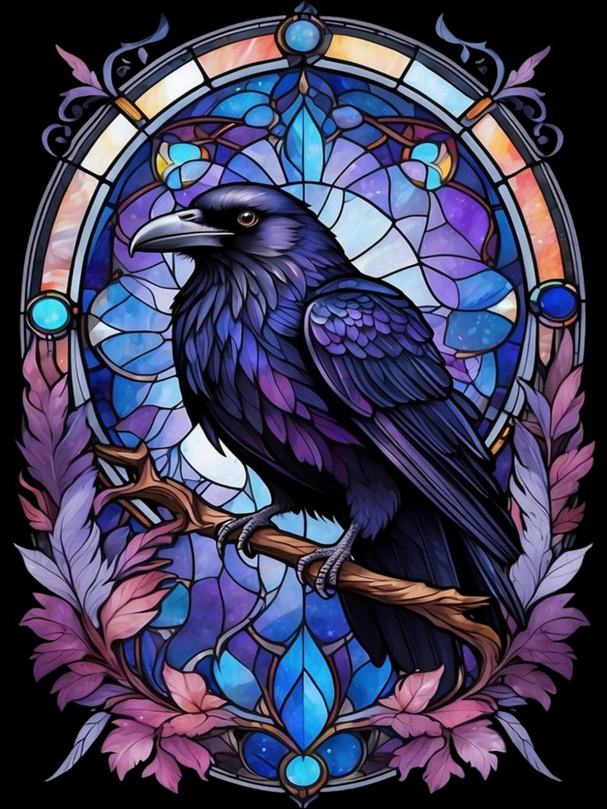 GMETINC Diamond Painting Kits for Adults, Crow DIY 5D Diamond Art Kits Full Drill Diamond Dots Paintings with Diamonds Gem Art and Crafts Home Decor 12x16inch GMETNIC