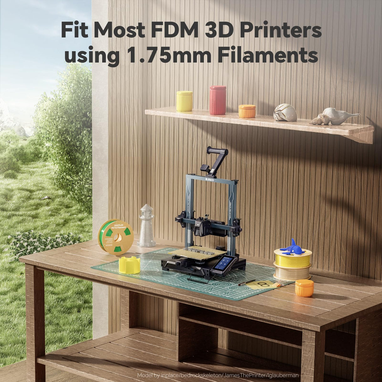 DEEPLEE PETG 3D Printer Filament 1.75mm 1KG, Dimensional Accuracy +/- 0.02 mm, High Toughness & Impact Resistance PETG Filament Fits FDM 3D Printers, Black Deeplee