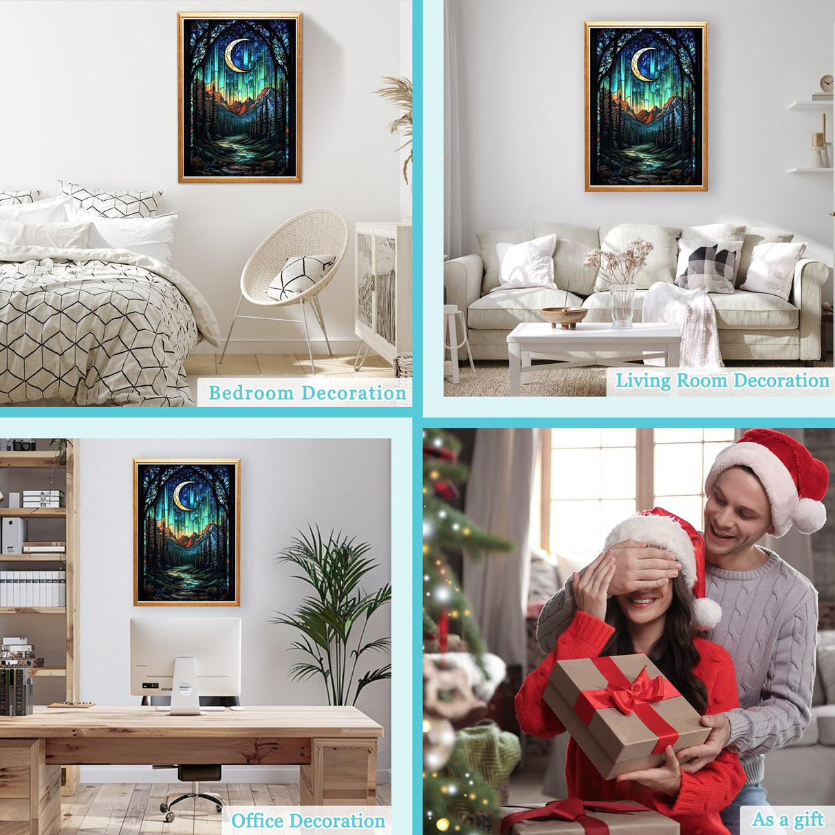 MAXBYE Diamond Paintings of Enchanted Forest, Diamond Art Kits for Adults, 5D Moonlight Forest Diamond Art Kits, Diamond Paintings for Home Décor Items, Extra 30% Diamonds, 12x16in MAXBYE