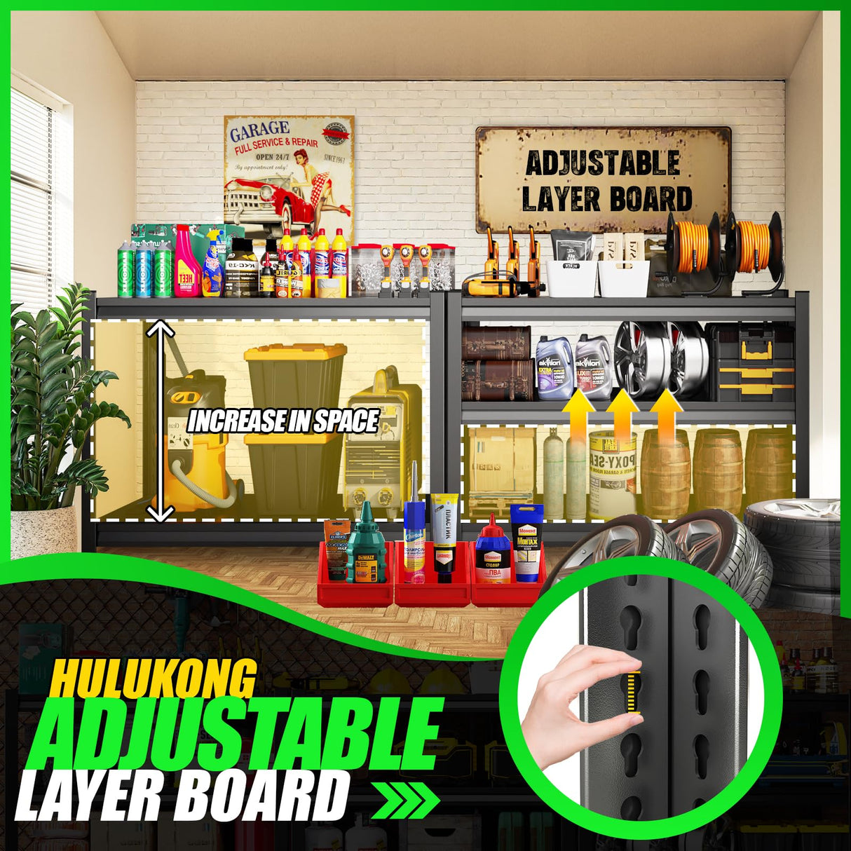 72”H Garage Shelving 2500LBS Adjustable Storage Shelves,5 Tier Metal Steel Heavy Duty Shelving Unit, Industrial Utility Rack Shelf, Storage Organize for garage, Basement ,Black ,72''H*35.4''W*15.7''D ZIWJHK