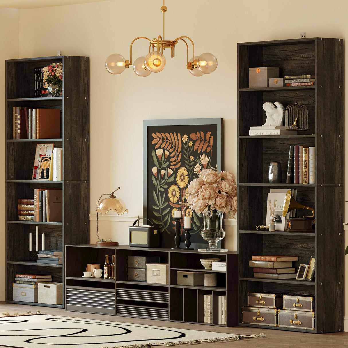 IRONCK Bookshelves and Bookcases Set of 2 Floor Standing 6 Tiers Display Storage Shelves 70 in Tall Bookcase Home Decor Furniture for Home Office, Living Room, Bed Room IRONCK